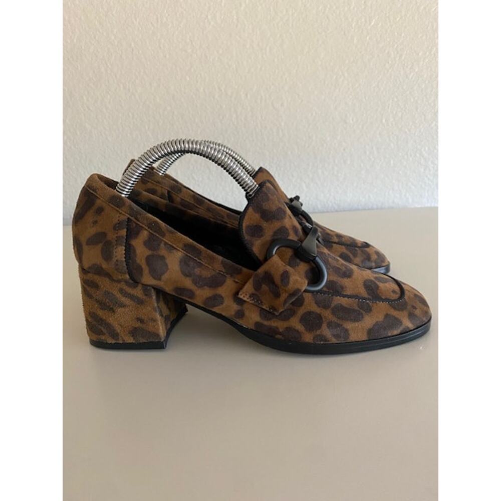 Vaneli Alroy Buckle Block Heel‎ Loafers Leopard Print Suede 2" Heel Women's 5.5M - Picture 4 of 12